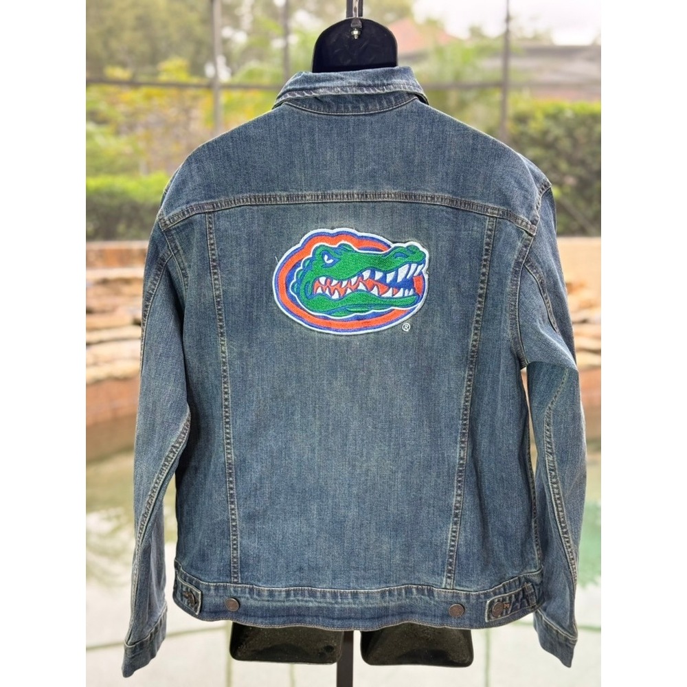 Wrangler Florida Gators Denim Trucker Jacket Mens Large Blue Embroidered Patch